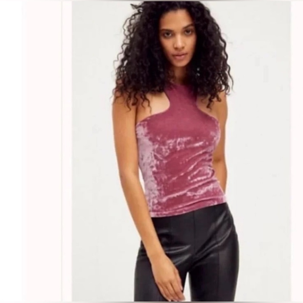 NWT Free People Intimately Lover Velour Top Size Small